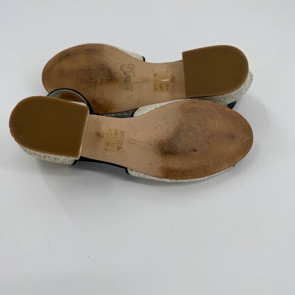 Mellow Yellow Glitter Open Toe Heels With Bow Detail Size 38 or US 7 - Picture 10 of 11